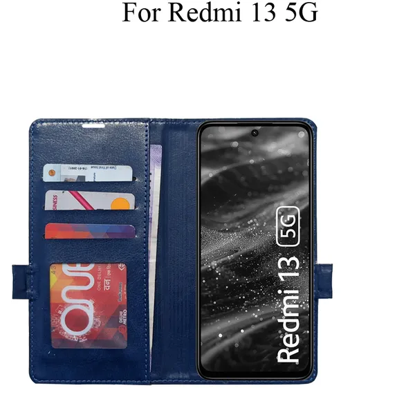 Blue_Premium_Flip_Cover_For_Redmi_13_5G