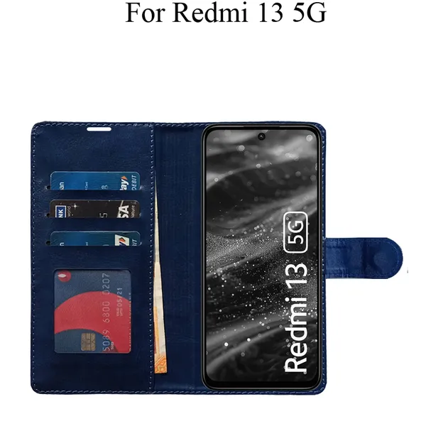 Blue_Premium_Flip_Cover_For_Redmi_13_5G