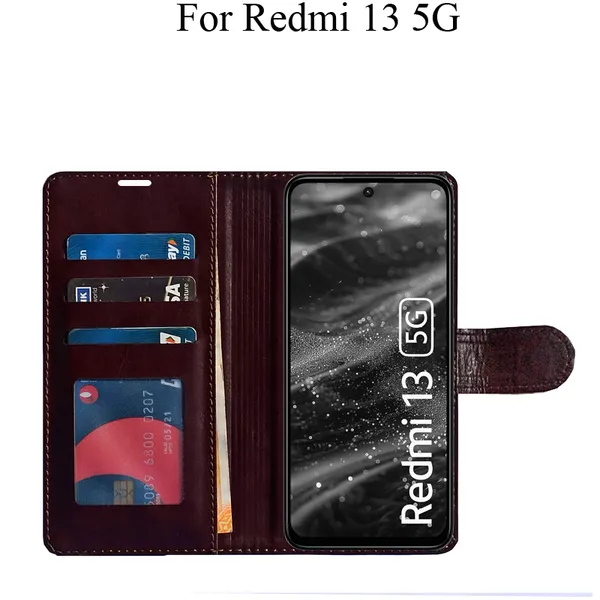 Beige_Premium_Flip_Cover_For_Redmi_13_5G