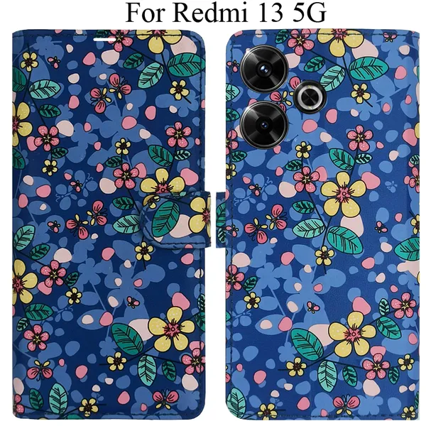 Blue_Premium_Flip_Cover_For_Redmi_13_5G