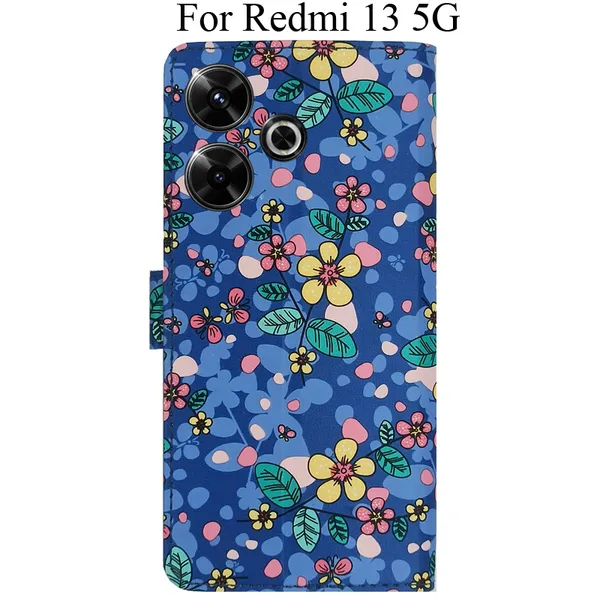 Blue_Premium_Flip_Cover_For_Redmi_13_5G