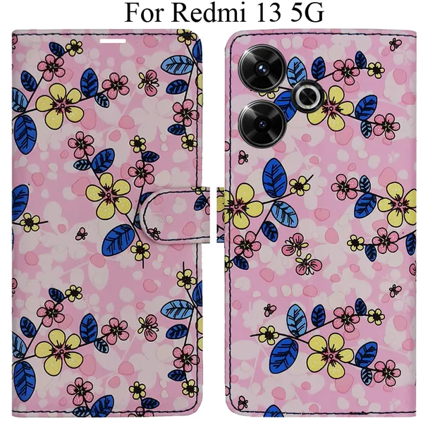 Pink_Premium_Flip_Cover_For_Redmi_13_5G
