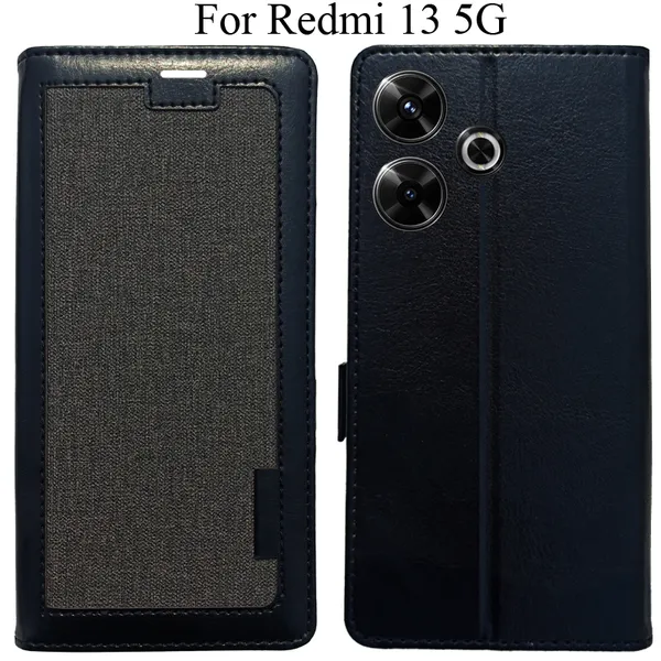 Black_Premium_Flip_Cover_For_Redmi_13_5G