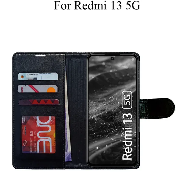 Black_Premium_Flip_Cover_For_Redmi_13_5G