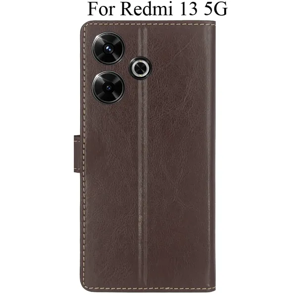 Brown_Premium_Flip_Cover_For_Redmi_13_5G