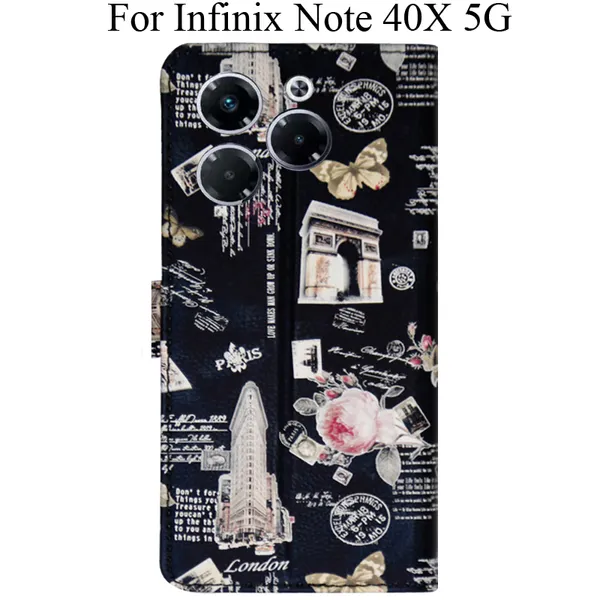 Black_Premium_Flip_Cover_For_Infinix_Note_40X_5G