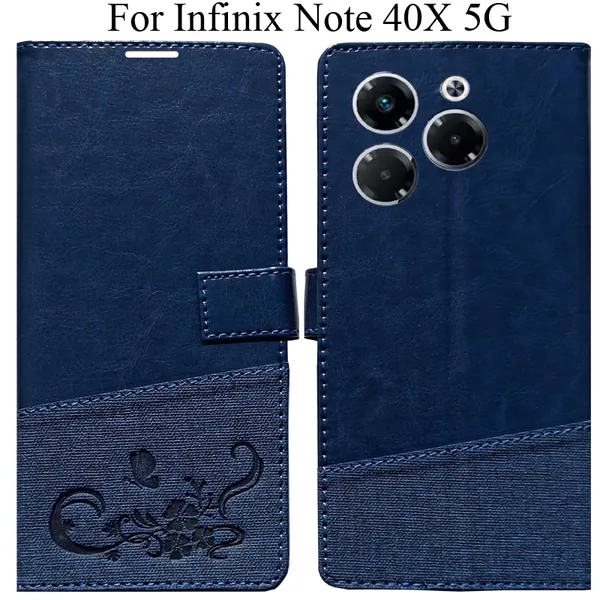 Blue_Premium_Flip_Cover_For_Infinix_Note_40X_5G