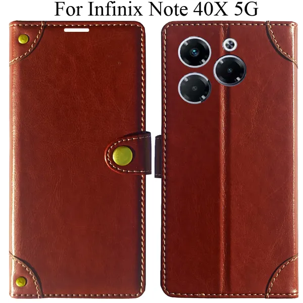 Brown_Premium_Flip_Cover_For_Infinix_Note_40X_5G
