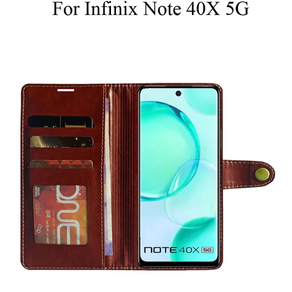 Brown_Premium_Flip_Cover_For_Infinix_Note_40X_5G