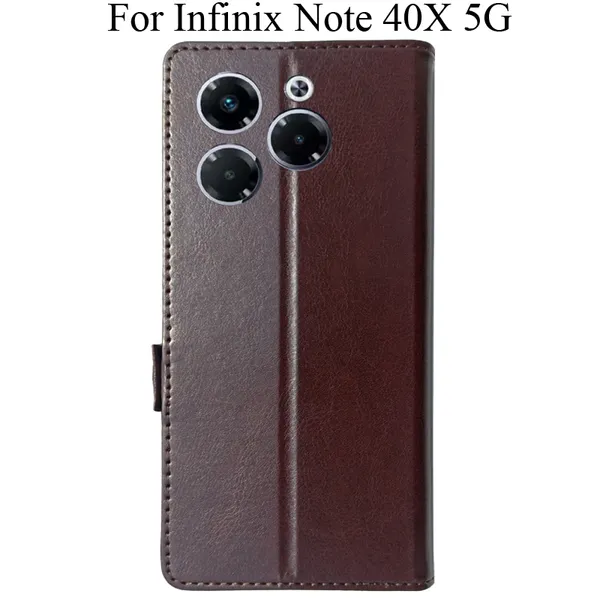 Brown_Premium_Flip_Cover_For_Infinix_Note_40X_5G