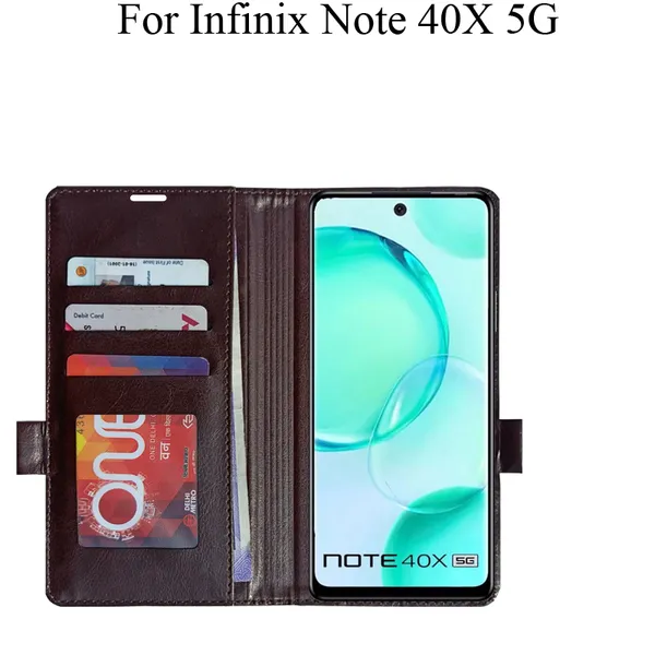 Brown_Premium_Flip_Cover_For_Infinix_Note_40X_5G