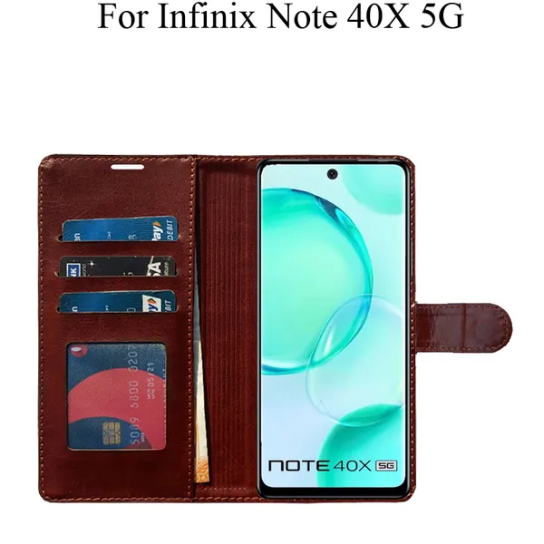 Brown_Premium_Flip_Cover_For_Infinix_Note_40X_5G