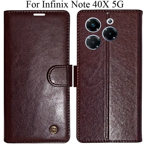 Beige_Premium_Flip_Cover_For_Infinix_Note_40X_5G