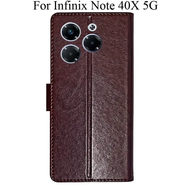 Beige_Premium_Flip_Cover_For_Infinix_Note_40X_5G
