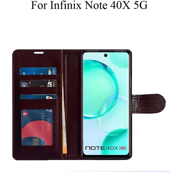 Beige_Premium_Flip_Cover_For_Infinix_Note_40X_5G
