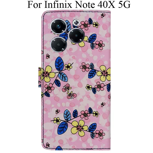 Pink_Premium_Flip_Cover_For_Infinix_Note_40X_5G