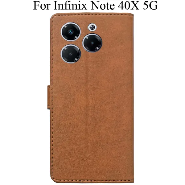 Brown_Premium_Flip_Cover_For_Infinix_Note_40X_5G