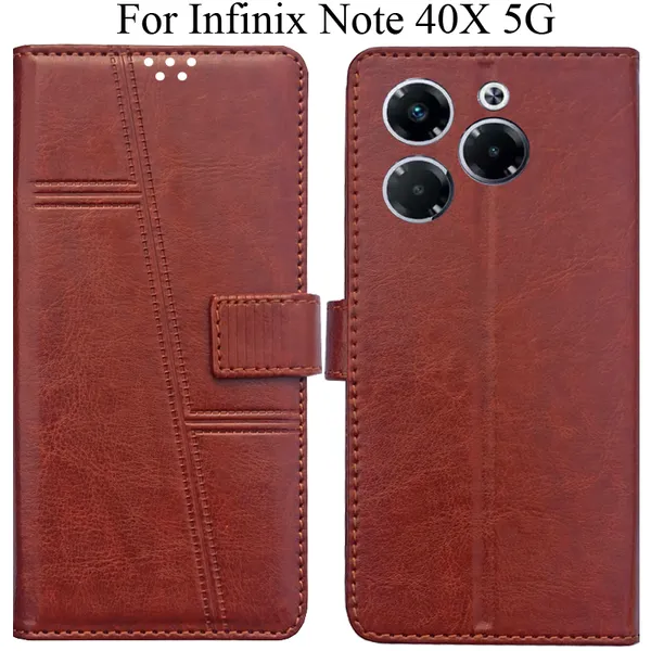 Brown_Premium_Flip_Cover_For_Infinix_Note_40X_5G