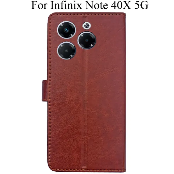 Brown_Premium_Flip_Cover_For_Infinix_Note_40X_5G