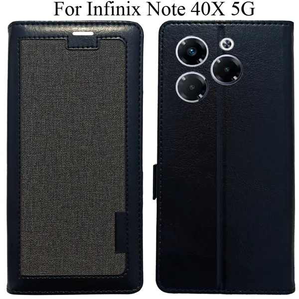 Black_Premium_Flip_Cover_For_Infinix_Note_40X_5G