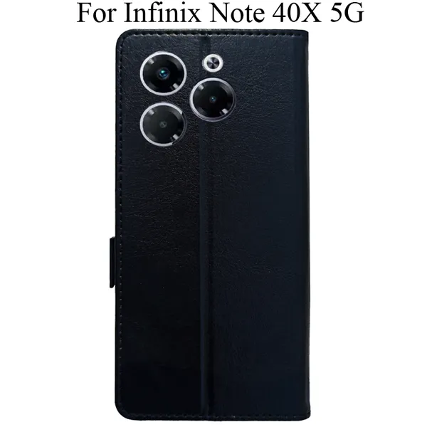 Black_Premium_Flip_Cover_For_Infinix_Note_40X_5G