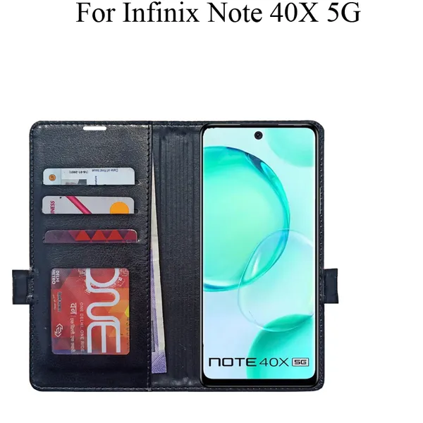 Black_Premium_Flip_Cover_For_Infinix_Note_40X_5G