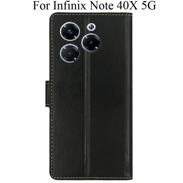 Black_Premium_Flip_Cover_For_Infinix_Note_40X_5G