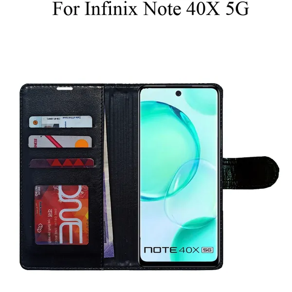 Black_Premium_Flip_Cover_For_Infinix_Note_40X_5G