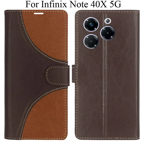 Brown_Premium_Flip_Cover_For_Infinix_Note_40X_5G