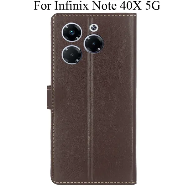 Brown_Premium_Flip_Cover_For_Infinix_Note_40X_5G