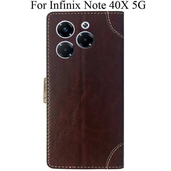 Beige_Premium_Flip_Cover_For_Infinix_Note_40X_5G