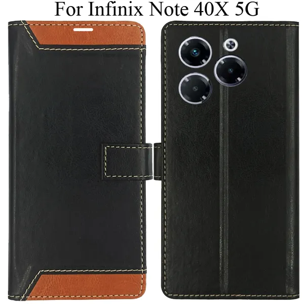 Brown_Premium_Flip_Cover_For_Infinix_Note_40X_5G