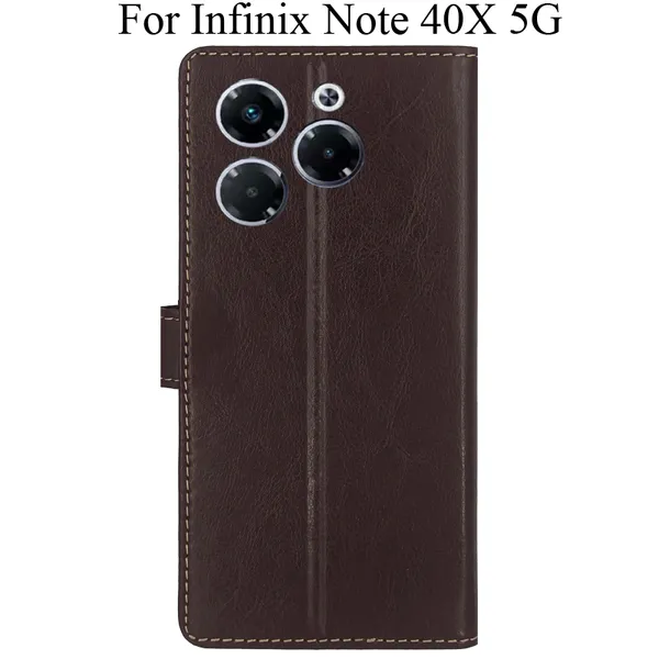 Brown_Premium_Flip_Cover_For_Infinix_Note_40X_5G