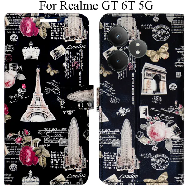 Black_Premium_Flip_Cover_For_Realme_Gt_6T_5G