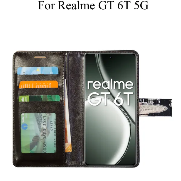 Black_Premium_Flip_Cover_For_Realme_Gt_6T_5G