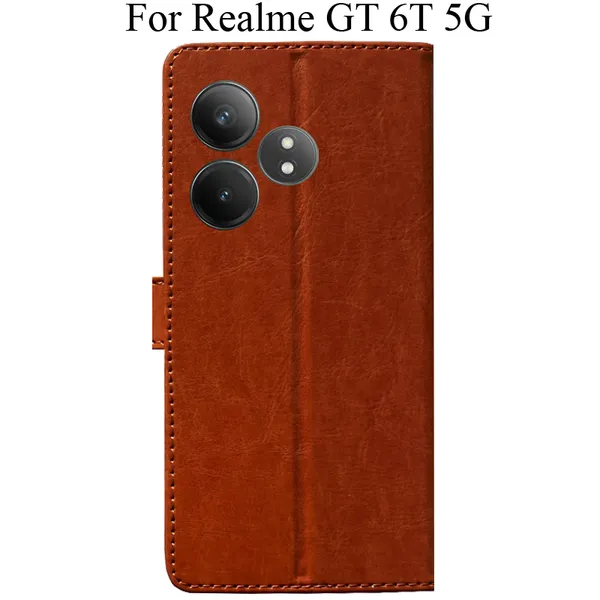 Orange_Premium_Flip_Cover_For_Realme_Gt_6T_5G