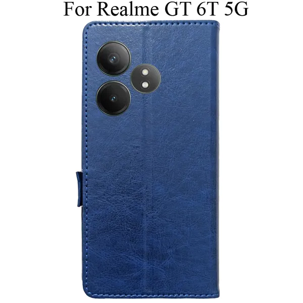 Blue_Premium_Flip_Cover_For_Realme_Gt_6T_5G
