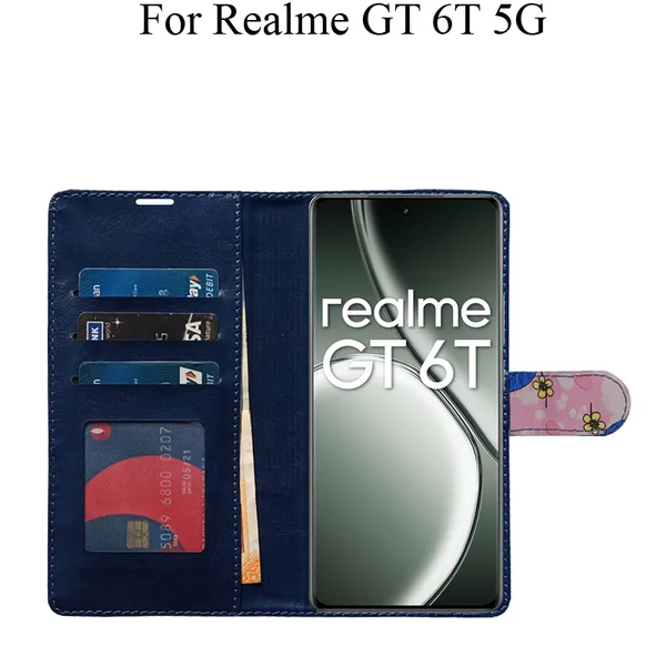 Pink_Premium_Flip_Cover_For_Realme_Gt_6T_5G