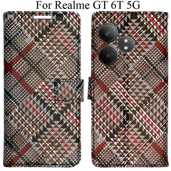 Red_Premium_Flip_Cover_For_Realme_Gt_6T_5G