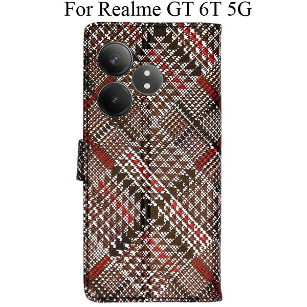 Red_Premium_Flip_Cover_For_Realme_Gt_6T_5G