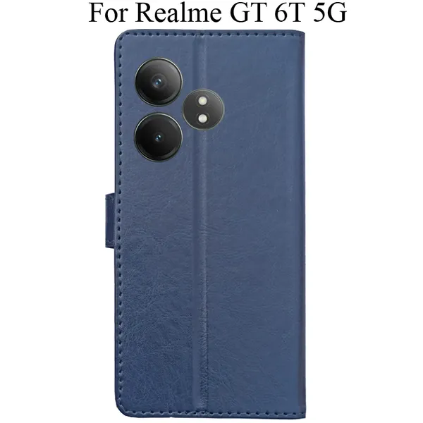 Blue_Premium_Flip_Cover_For_Realme_Gt_6T_5G