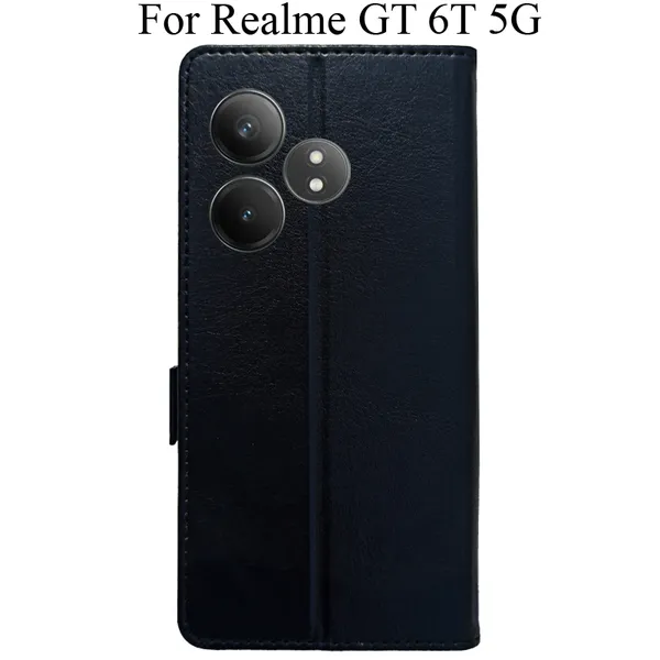 Black_Premium_Flip_Cover_For_Realme_Gt_6T_5G
