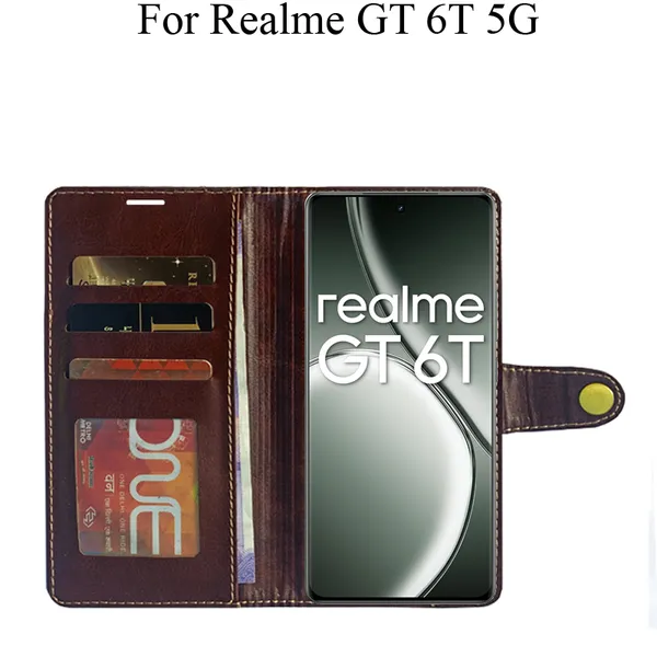 Beige_Premium_Flip_Cover_For_Realme_Gt_6T_5G
