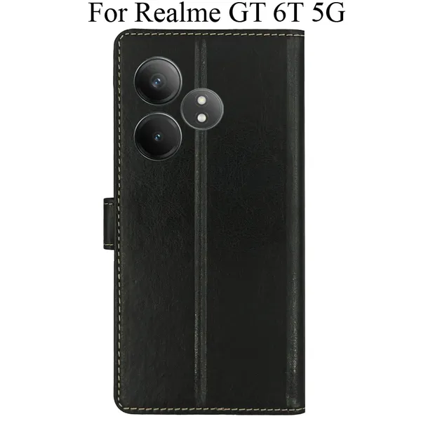 Brown_Premium_Flip_Cover_For_Realme_Gt_6T_5G