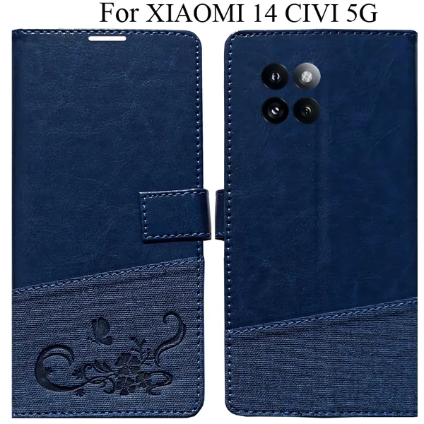 Blue_Premium_Flip_Cover_For_Xiaomi_14_Civi_5G