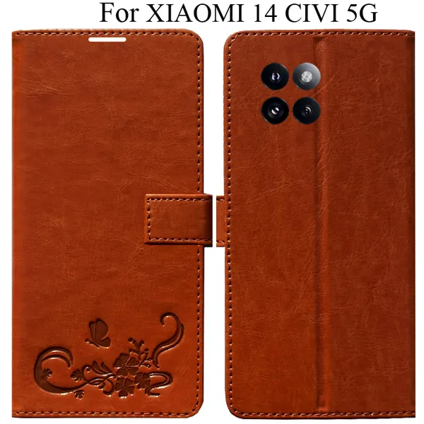 Orange_Premium_Flip_Cover_For_Xiaomi_14_Civi_5G