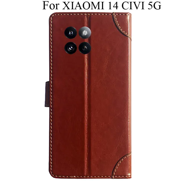 Brown_Premium_Flip_Cover_For_Xiaomi_14_Civi_5G