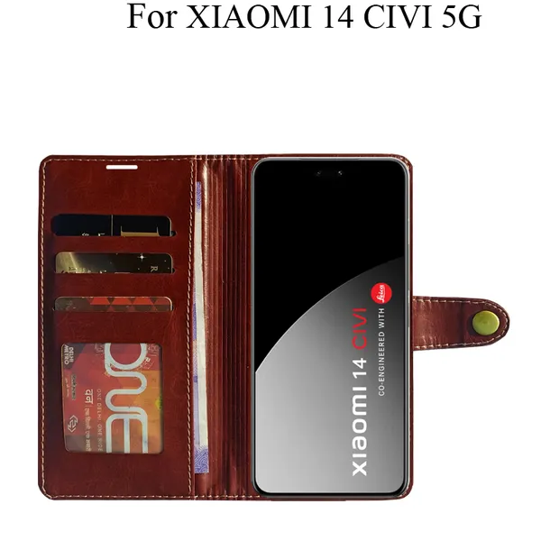 Brown_Premium_Flip_Cover_For_Xiaomi_14_Civi_5G