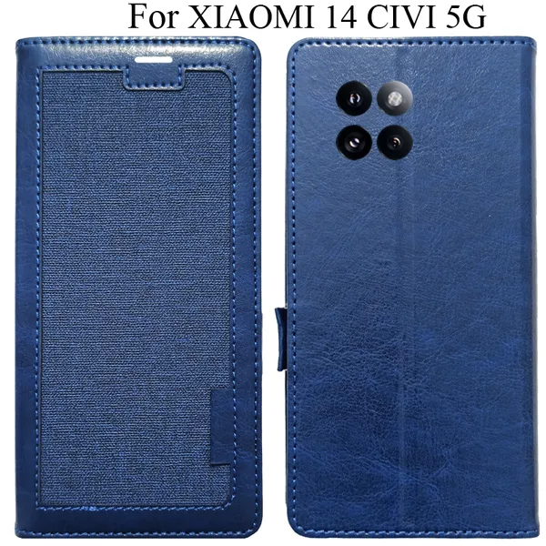 Blue_Premium_Flip_Cover_For_Xiaomi_14_Civi_5G