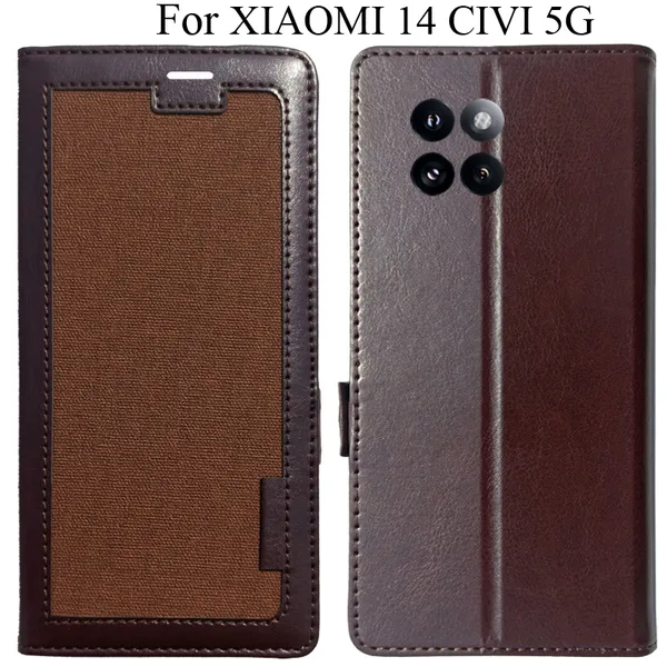 Brown_Premium_Flip_Cover_For_Xiaomi_14_Civi_5G
